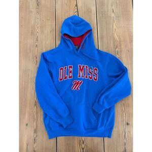 Ole Miss Rebels Colosseum Blue Red Hoodie Sweatshirt Mens Medium M NCAA